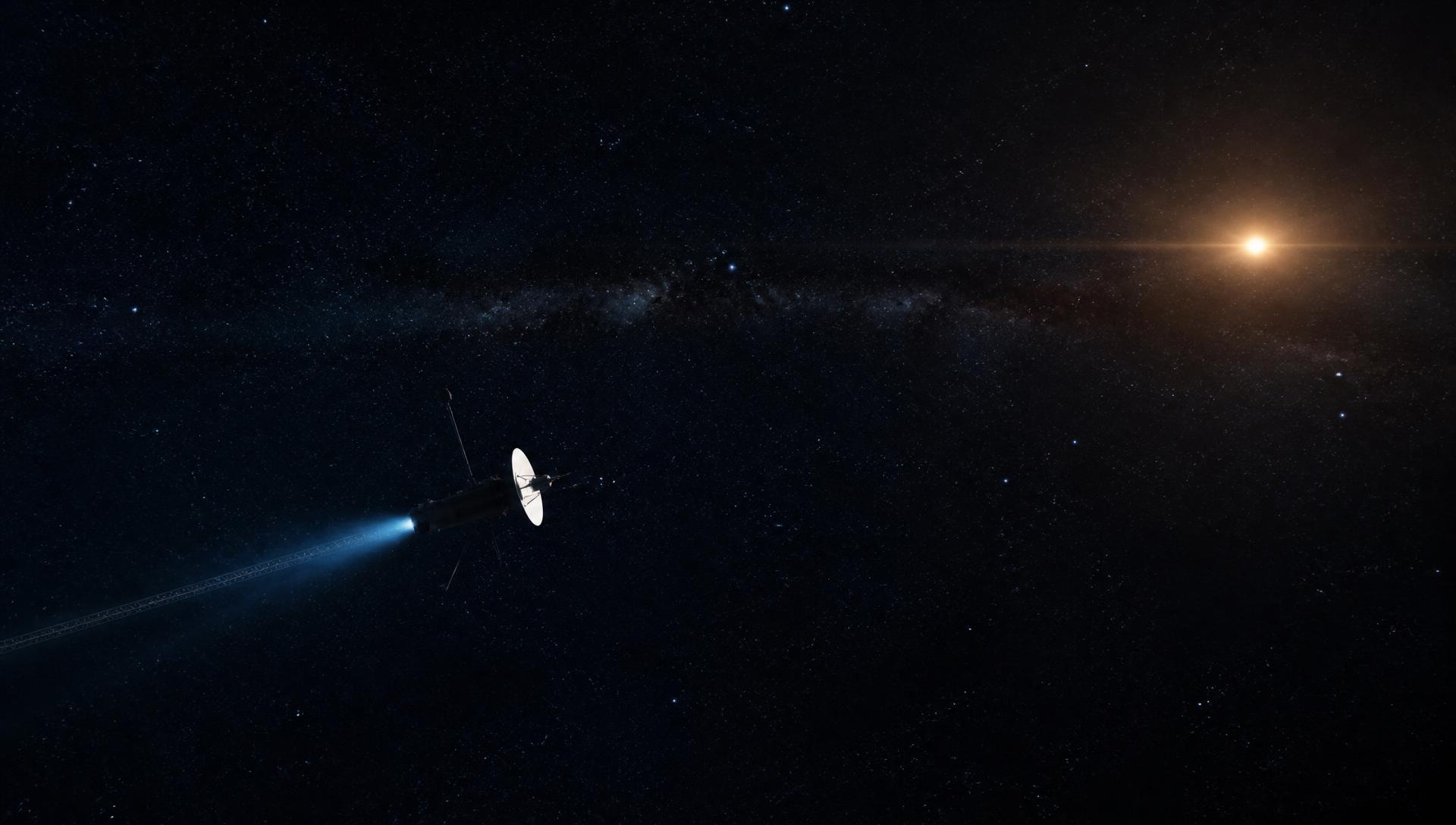 Artist impression of an interstellar probe crossing deep space